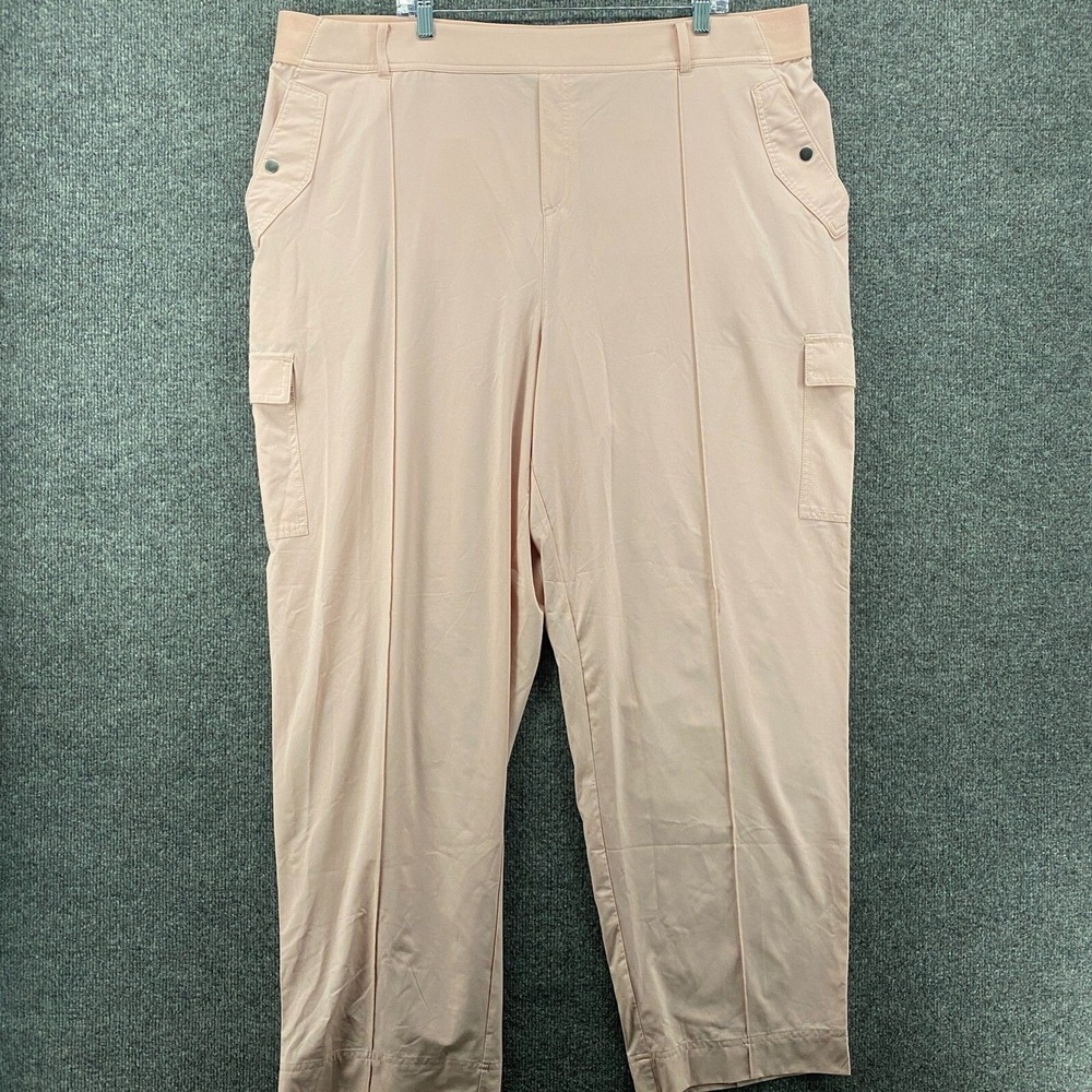 Athleta Patns Womens Plus Size 24 Pink Cargo Pull On Straight Lightweight Active